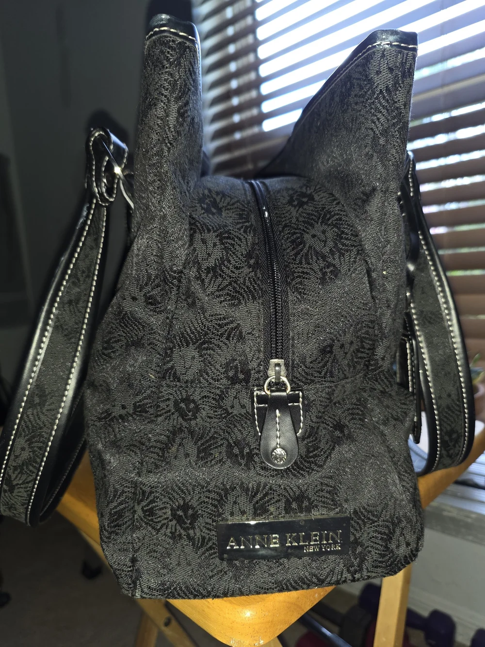 Anne Klein Patterned Tote with Leather Trim